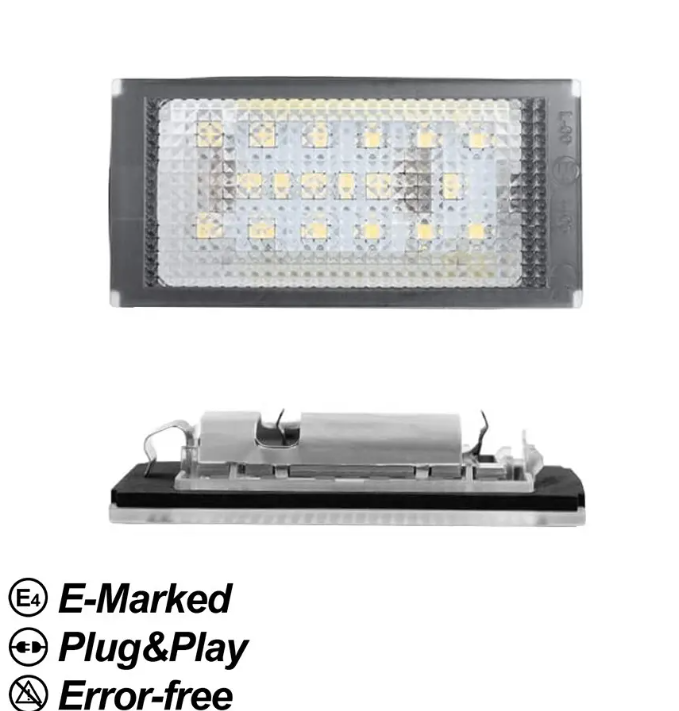 LED-nummerskyltsbelysning sats för BMW E46 coupé / cabriolet facelift (03-06)