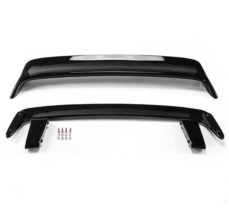 LTW-stil Bakluckespoiler + Risers för BMW E36, blank svart