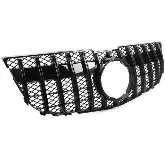 GT R Panamericana stil Frontgrill för Mercedes GLK X204 facelift (12-15), blank svart