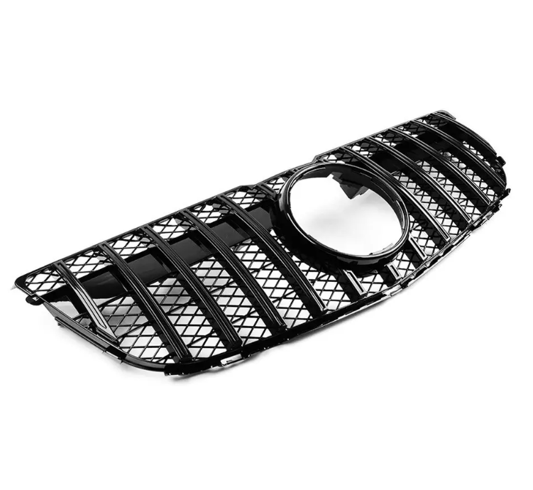 GT R Panamericana stil Frontgrill för Mercedes GLK X204 facelift (12-15), blank svart