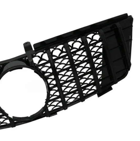 GT R Panamericana stil Frontgrill för Mercedes ML W164 (05-08), blank svart