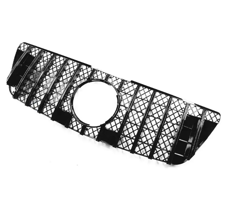 GT R Panamericana stil Frontgrill för Mercedes ML W164 facelift (08-11), blank svart