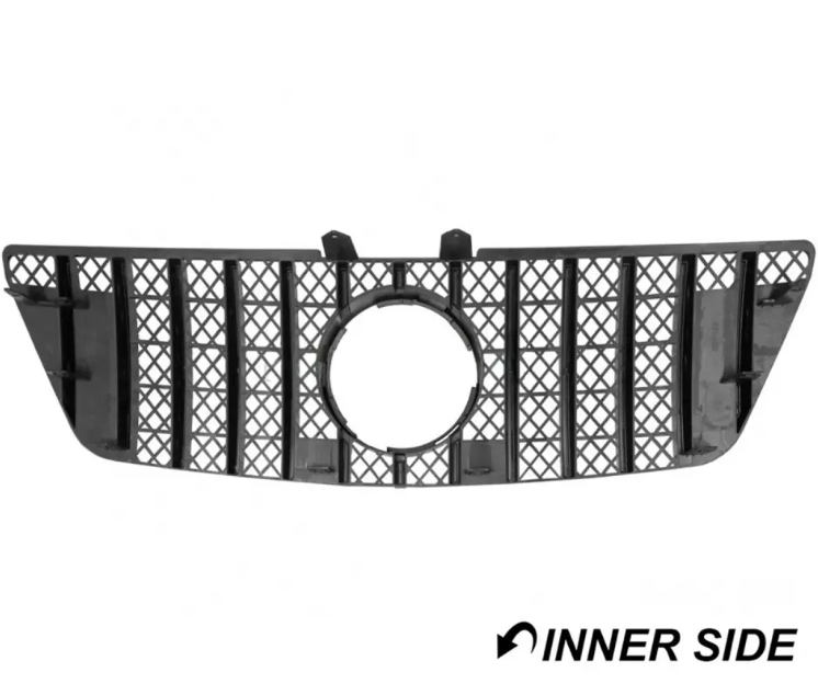 GT R Panamericana stil Frontgrill för Mercedes ML W164 facelift (08-11), blank svart