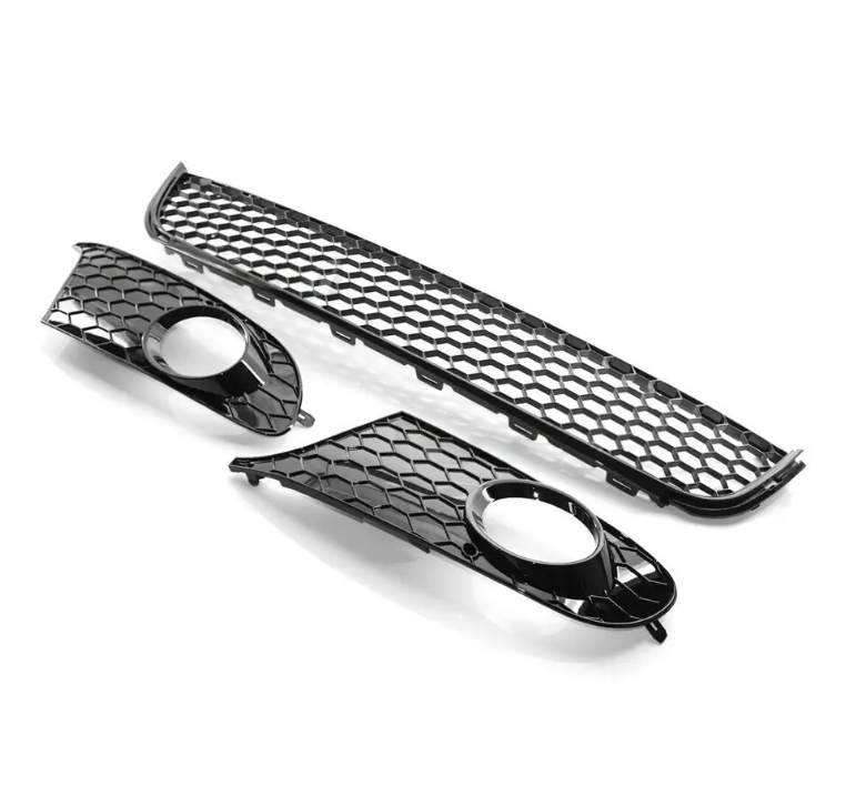 Nedre Grill sats för VW Golf MK6 front standard stötfångare, blank svart