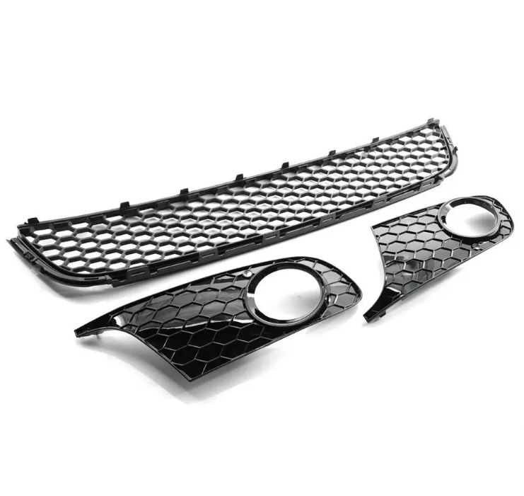 Nedre Grill sats för VW Golf MK6 front standard stötfångare, blank svart