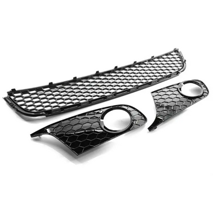 Nedre Grill sats för VW Golf MK6 front standard stötfångare, blank svart