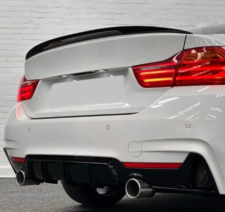 Performance Bakluckespoiler för BMW F36 Gran coupé, blank svart
