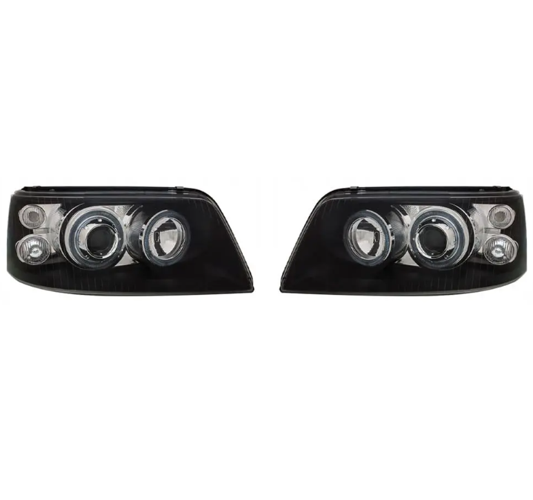 Strålkastare med Angel Eyes rings för VW T5 (03-09), svart