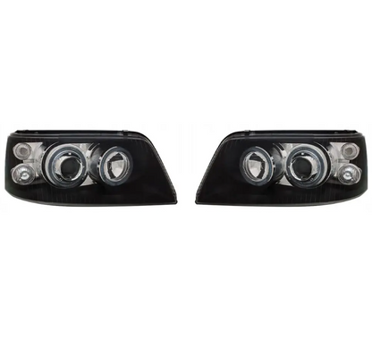 Strålkastare med Angel Eyes rings för VW T5 (03-09), svart