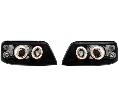 Strålkastare med Angel Eyes rings för VW T5 (03-09), svart