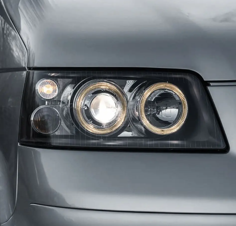 Strålkastare med Angel Eyes rings för VW T5 (03-09), svart