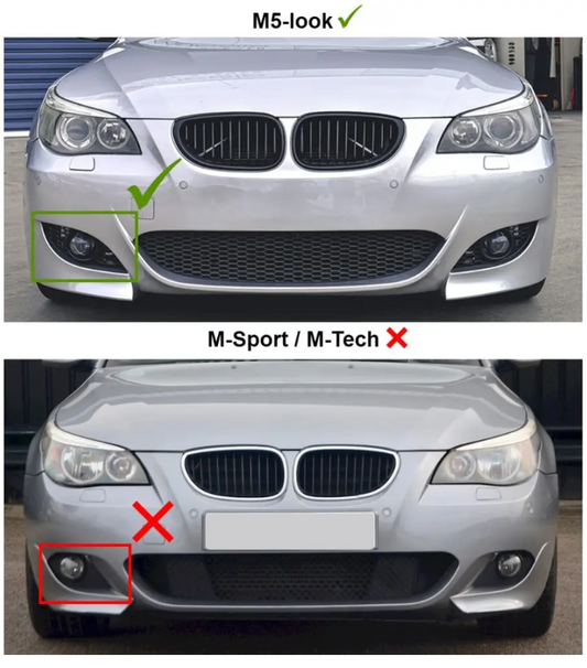 Dimljusgrill för BMW E60 / E61 M5-stil stötfångare, höger sida