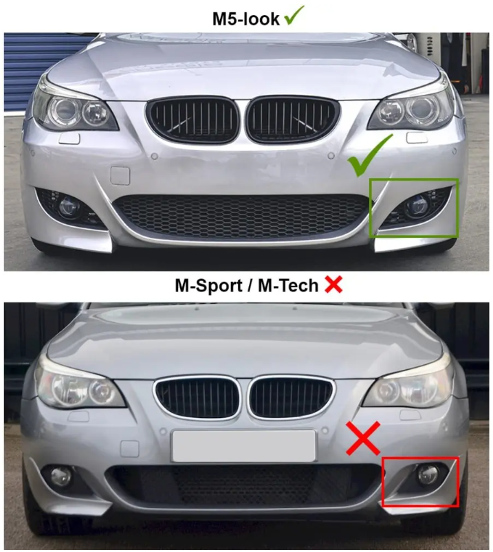 Dimljusgrill för BMW E60 / E61 M5-stil stötfångare, vänster sida