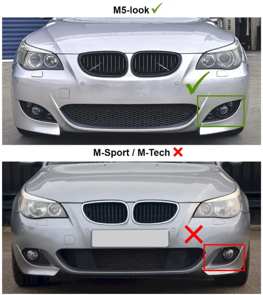 Dimljusgrill för BMW E60 / E61 M5-stil stötfångare, vänster sida