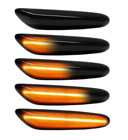 Dynamiska LED-sidoblinkers + LED-nummerskyltsbelysning, sats för BMW E82 / E88