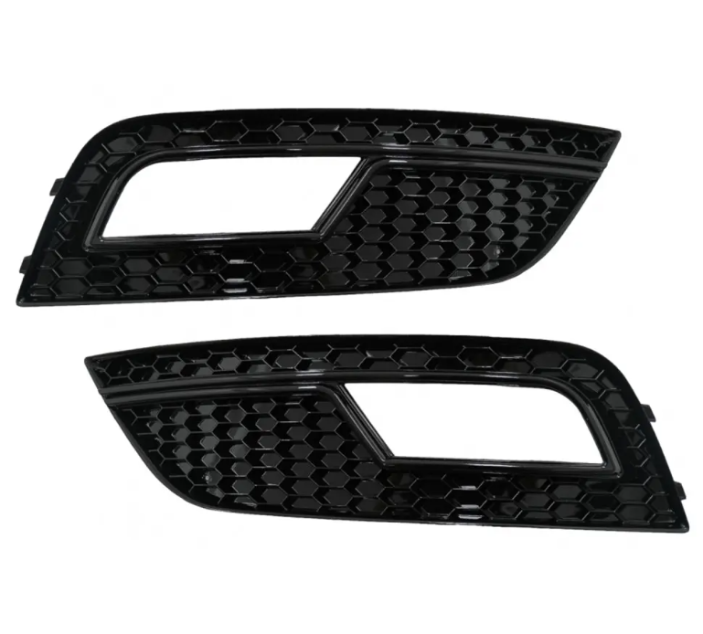 RS-stil Dimljusgrill / Skydd sats för Audi A4 B8.5 (12-15), blank svart