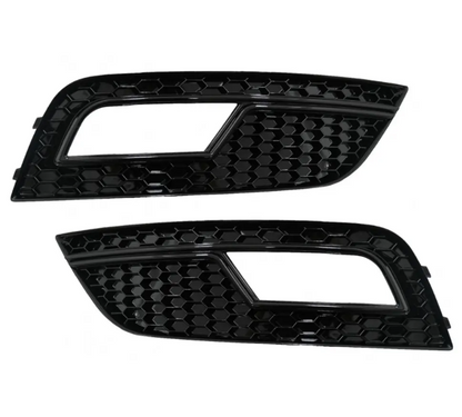RS-stil Dimljusgrill / Skydd sats för Audi A4 B8.5 (12-15), blank svart