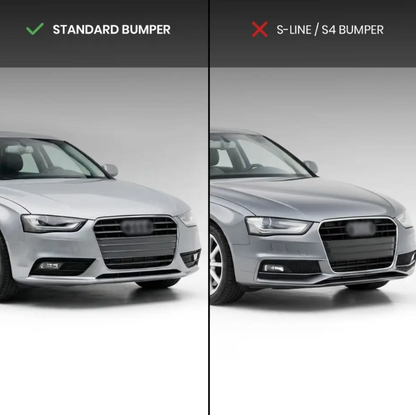 RS-stil Dimljusgrill / Skydd sats för Audi A4 B8.5 (12-15), blank svart