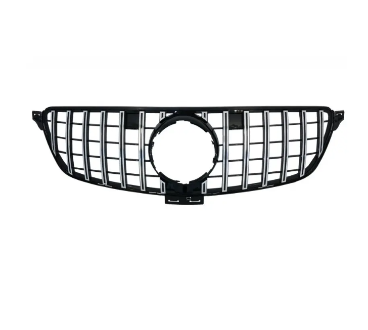 Frontgrill för Mercedes-Benz GLE W166 (15-19), svart + krom