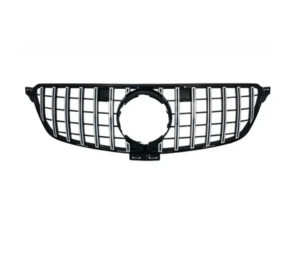 Frontgrill för Mercedes-Benz GLE W166 (15-19), svart + krom