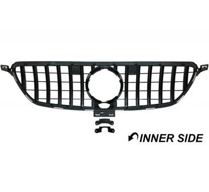 Frontgrill för Mercedes-Benz GLE W166 (15-19), svart + krom