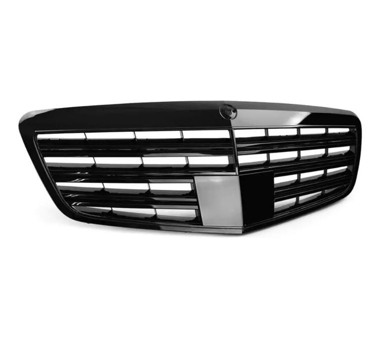 Frontgrill för Mercedes-Benz W221 (09-13) med distronic cover, blank svart