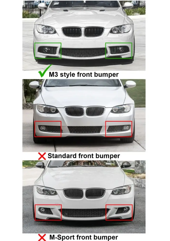 Dimljus för BMW E92 / E93 M3-stil stötfångare, vänster sida, röktonad