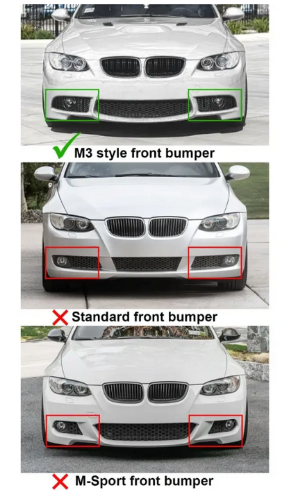 Dimljus för BMW E92 / E93 M3-stil stötfångare, klar, höger sida