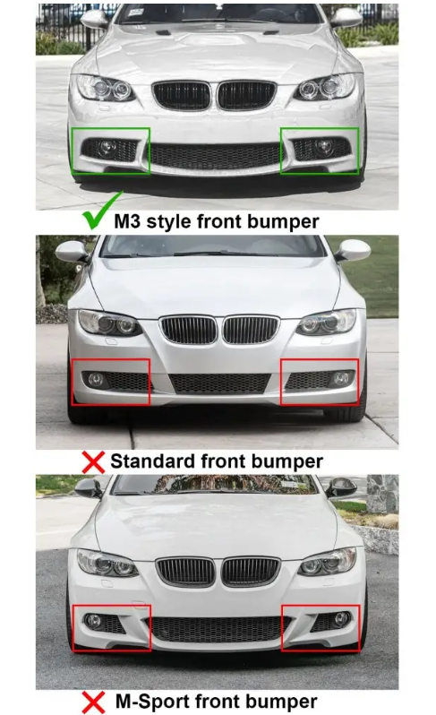 Dimljusset för BMW E92 / E93 med M3-stil stötfångare, röktonade (06-10)
