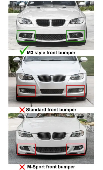 Dimljusset för BMW E92 / E93 med M3-stil stötfångare, röktonade (06-10)
