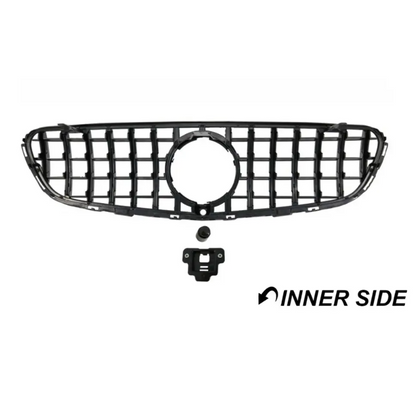 Frontgrill för Mercedes-Benz GLC W253 / C253 / X253 (15-19), blank svart + krom