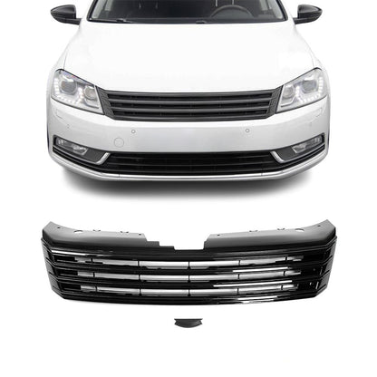 Emblemlös grill för VW Passat B7 (10-15), blank svart