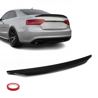 CR-stil Bakluckespoiler för Audi A5 B8 coupé (07-16), blank svart