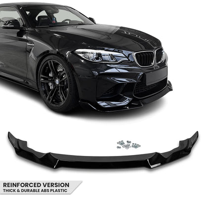 CS-stil Frontläpp för BMW M2 F87 (16-21), blank svart - EXTRA-STRONG VERSION