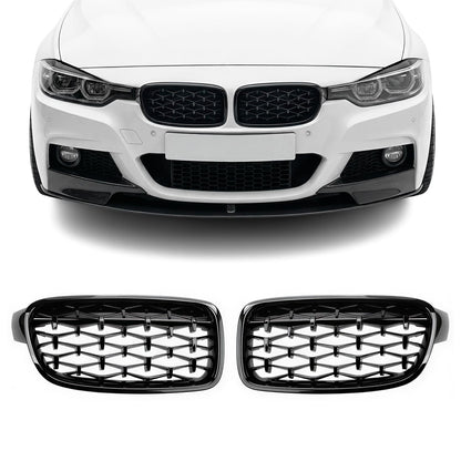 Diamond Främre njurar för BMW F30 / F31, blank svart