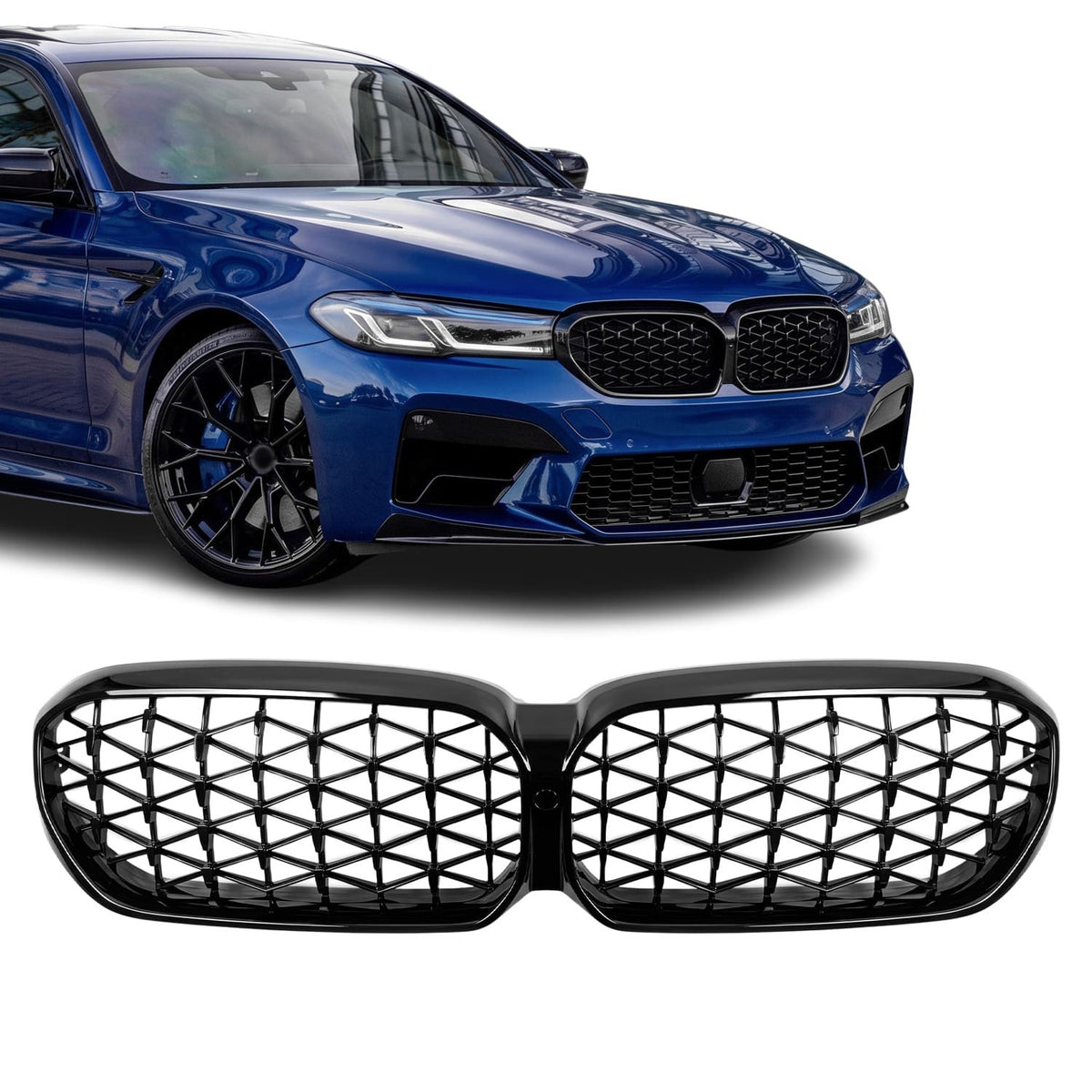 Diamant Njurar för BMW G30 / G31 / F90 LCI (20-23), blank svart