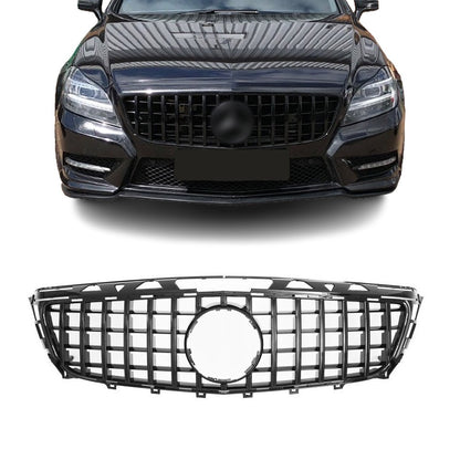 Frontgrill för Mercedes-Benz CLS C218 (11-14), blank svart