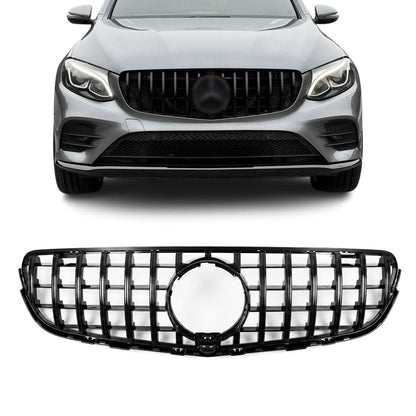 GT R Panamericana stil Frontgrill för Mercedes-Benz GLC W253 / C253 / X253 (15-19), blank svart