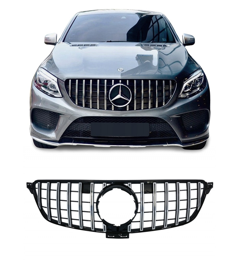 Frontgrill för Mercedes-Benz GLE C292 (15-) coupé, svart + krom