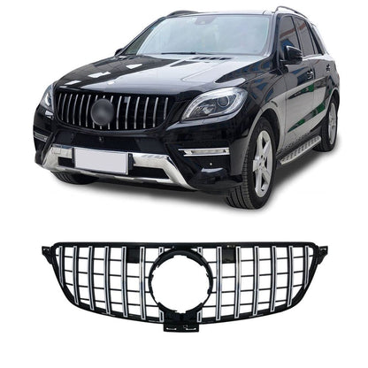 Frontgrill för Mercedes-Benz GLE W166 (15-19), svart + krom