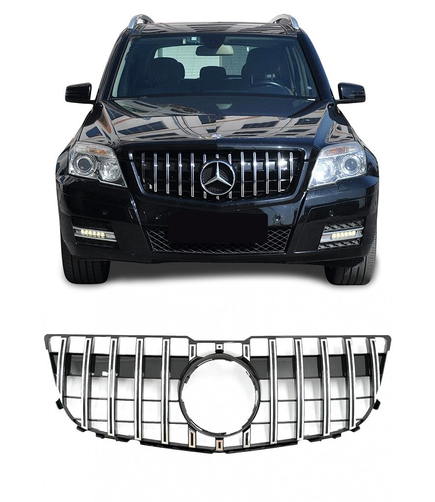 Frontgrill för Mercedes-Benz GLK X204 (12-15), svart + krom