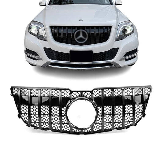 GT R Panamericana stil Frontgrill för Mercedes GLK X204 facelift (12-15), blank svart
