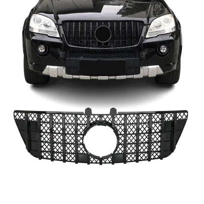 GT R Panamericana stil Frontgrill för Mercedes ML W164 facelift (08-11), blank svart