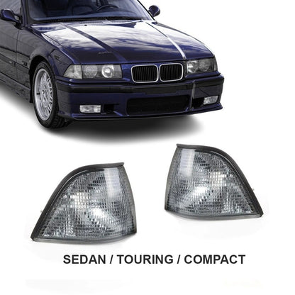 Front Blinkers sats för BMW E36 Sedan / Touring / Compact, röktonad