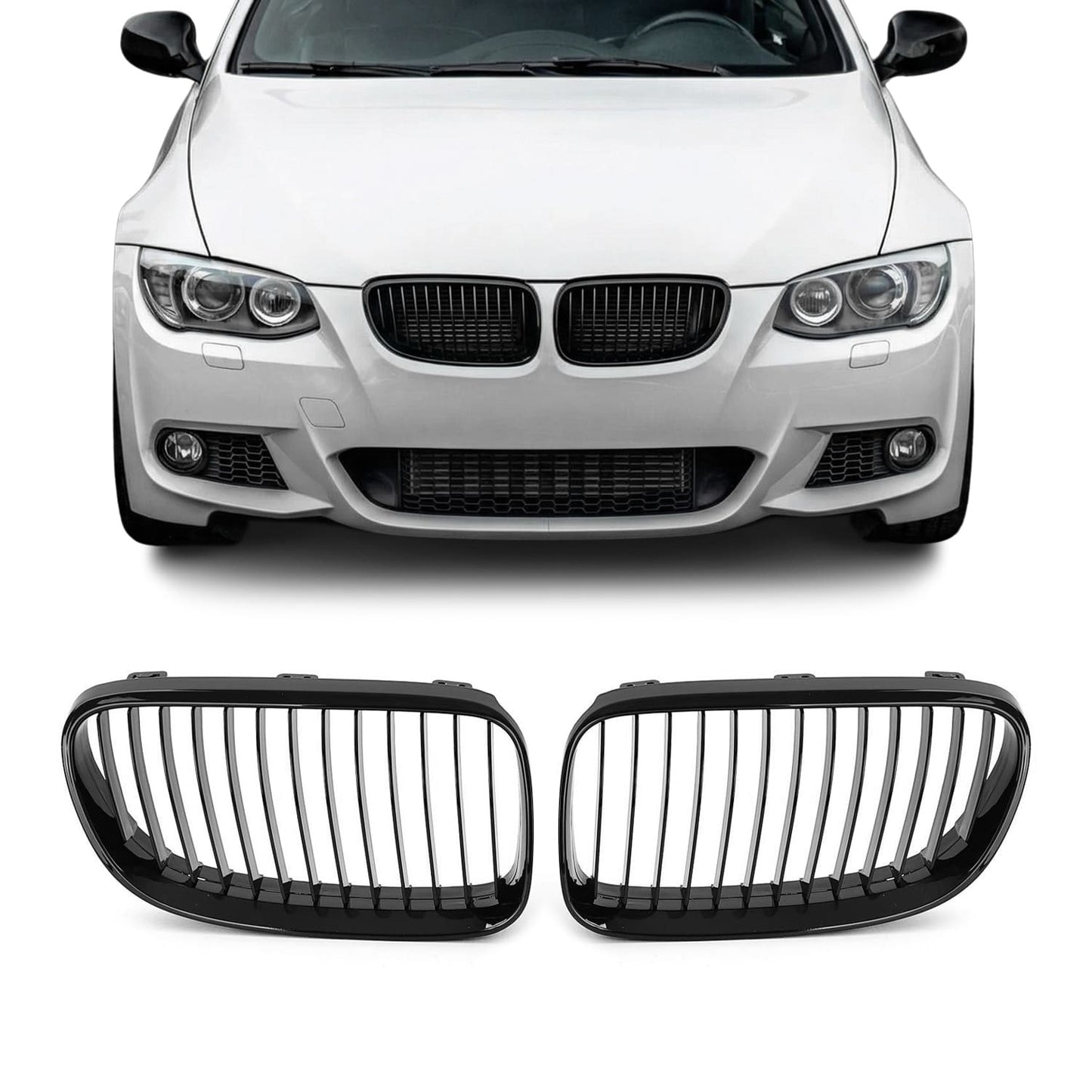 Främre njurar för BMW E92 / E93 LCI (10-13), blank svart