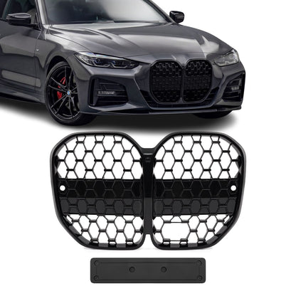 Frontnjurar för BMW G22 / G23 med standard distronic (utan Driving Assistant Pro), blank svart