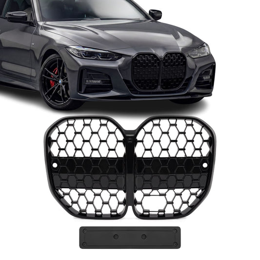 Frontnjurar för BMW G22 / G23 med standard distronic (utan Driving Assistant Pro), blank svart
