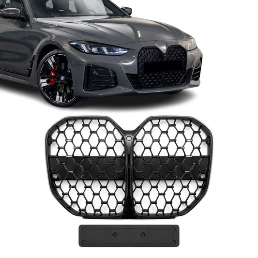 Grill till BMW G26 Gran Coupe utan Distronic, blank svart