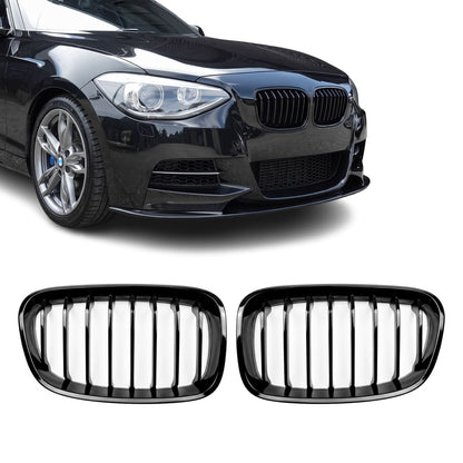 Frontnjurar set för BMW F20 / F21 (11-15) PRE-LCI, blank svart