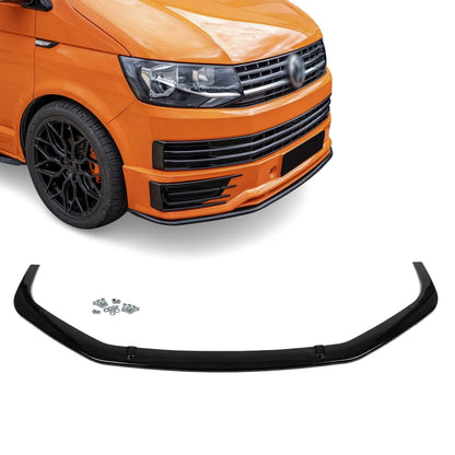 Front Nedre Spoiler för VW T6 (15-19) med Sportline lip, blank svart